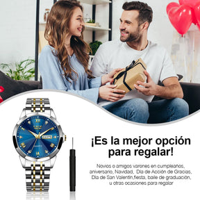 Reloj Pulsera Hombre Fecha Luminiscente Acero Inoxidable