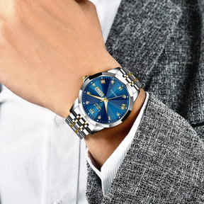 Reloj Pulsera Hombre Fecha Luminiscente Acero Inoxidable