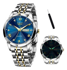 Reloj Pulsera Hombre Fecha Luminiscente Acero Inoxidable